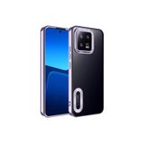 KZY İletişim Xiaomi Mi 13 ile uyumlu Kapak ile uyumlu Yanları Renkli Lens Korumalı Logo Gösteren Şeffaf Luxury Silikon Kılıf - Lila
