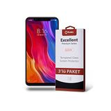 KZY İLETİŞİM Xiaomi Mi 8 ile uyumlu Temperli Ekran Koruyucu Kırılmaz Cam Ekonomik 3'lü Paket