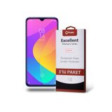 KZY İLETİŞİM Xiaomi Mi 9 Lite ile uyumlu Temperli Ekran Koruyucu Kırılmaz Cam Ekonomik 3'lü Paket