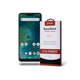 KZY İLETİŞİM Xiaomi Mi A2 Lite ile uyumlu Temperli Ekran Koruyucu Kırılmaz Cam Ekonomik 3'lü Paket