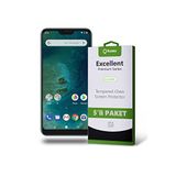KZY İLETİŞİM Xiaomi Mi A2 Lite ile uyumlu Temperli Ekran Koruyucu Kırılmaz Cam Ekonomik 5'li Paket
