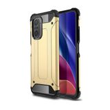 KZY İletişim-Xiaomi Poco F3 ile Uyumlu Kapak Çift Katmanlı Zırh Tank Kılıf - Gold (GOLD)