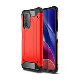 KZY İletişim-Xiaomi Poco F3 ile Uyumlu Kapak Çift Katmanlı Zırh Tank Kılıf - Kırmızı (KIRMIZI)