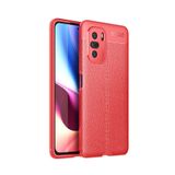 KZY İletişim-Xiaomi Poco F3 ile Uyumlu Kılıf Darbe Korumalı Deri Görünümlü Silikon Arka Kapak - Kırmızı (KIRMIZI)