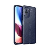 KZY İletişim-Xiaomi Poco F3 ile Uyumlu Kılıf Darbe Korumalı Deri Görünümlü Silikon Arka Kapak - Lacivert (LACİVERT)