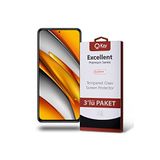 KZY İLETİŞİM Xiaomi Poco F3 ile uyumlu Temperli Ekran Koruyucu Kırılmaz Cam Ekonomik 3'lü Paket