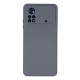 KZY İletişim Xiaomi Poco X4 Pro 5G ile uyumlu Kapak İçi Kadife Kamera Korumalı Lansman Silikon Kılıf - Gri