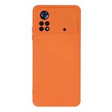 KZY İletişim Xiaomi Poco X4 Pro 5G ile uyumlu Kapak İçi Kadife Kamera Korumalı Lansman Silikon Kılıf - Turuncu