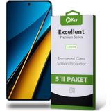 KZY İletişim Xiaomi Poco X6 ile Uyumlu Temperli Ekran Koruyucu Kırılmaz Cam Ekonomik 5'li Paket