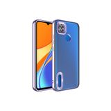 KZY İletişim Xiaomi Redmi 10A ile uyumlu Yanları Renkli Lens Korumalı Logo Gösteren Şeffaf Luxury Silikon Kılıf - Lila