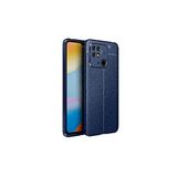 KZY İletişim-Xiaomi Redmi 10C ile Uyumlu Kılıf Darbe Korumalı Deri Görünümlü Silikon Arka Kapak - Lacivert (Lacivert)