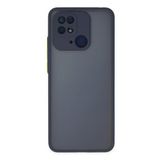 KZY İletişim Xiaomi Redmi 10C Kılıf Kamera Korumalı Silikon Renkli Düğmeli Arkası Mat Arka Kapak - Lacivert