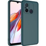 KZY İletişim Xiaomi Redmi 12C ile Uyumlu Kapak Kamera Korumalı Içi Kadife Lansman Silikon Kılıf - Koyu Yeşil