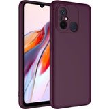 KZY İletişim Xiaomi Redmi 12C ile Uyumlu Kapak Kamera Korumalı Içi Kadife Lansman Silikon Kılıf - Mürdüm