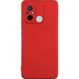 KZY İletişim Xiaomi Redmi 12C Kapak İçi Kadife Kamera Korumalı Lansman Silikon Kılıf - Kırmızı