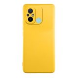 KZY İletişim Xiaomi Redmi 12C Kapak İçi Kadife Kamera Korumalı Lansman Silikon Kılıf - Sarı