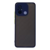 KZY İletişim Xiaomi Redmi 12C Kılıf Kamera Korumalı Silikon Renkli Düğmeli Arkası Mat Arka Kapak - Lacivert