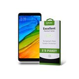 KZY İLETİŞİM Xiaomi Redmi 5 ile uyumlu Temperli Ekran Koruyucu Kırılmaz Cam Ekonomik 5'li Paket