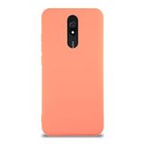 KZY İletişim Xiaomi Redmi 8 ile Uyumlu Kapak İçi Kadife Lansman Silikon Kılıf - Turuncu