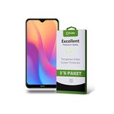 KZY İLETİŞİM Xiaomi Redmi 8A ile uyumlu Temperli Ekran Koruyucu Kırılmaz Cam Ekonomik 5'li Paket