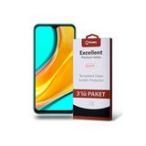 KZY İLETİŞİM Xiaomi Redmi 9 ile uyumlu Temperli Ekran Koruyucu Kırılmaz Cam Ekonomik 3'lü Paket