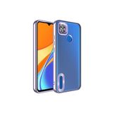 KZY İletişim Xiaomi Redmi 9C ile uyumlu Yanları Renkli Lens Korumalı Logo Gösteren Şeffaf Luxury Silikon Kılıf - Lila