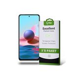 KZY İLETİŞİM Xiaomi Redmi Note 10 ile uyumlu Temperli Ekran Koruyucu Kırılmaz Cam Ekonomik 5'li Paket
