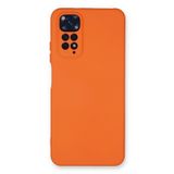 KZY İletişim Xiaomi Redmi Note 11 Global ile uyumlu Kapak İçi Kadife Kamera Korumalı Lansman Silikon Kılıf - Turuncu