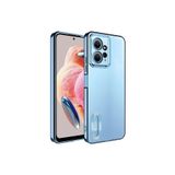 KZY İletişim Xiaomi Redmi Note 12 4G ile uyumlu Yanları Renkli Lens Korumalı Logo Gösteren Luxury Silikon Kılıf - Mavi