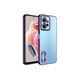 KZY İletişim Xiaomi Redmi Note 12 4G ile uyumlu Yanları Renkli Lens Korumalı Logo Gösteren Luxury Silikon Kılıf - Mor