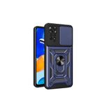 KZY İLETİŞİM Xiaomi Redmi Note 12 Pro 4G Lens Sürgülü Kamera Korumalı Yüzüklü Stantlı Tank Kılıf - Lacivert