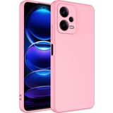 KZY İletişim Xiaomi Redmi Note 12 Pro ile Uyumlu Kapak Kamera Korumalı Içi Kadife Lansman Silikon Kılıf - Pembe