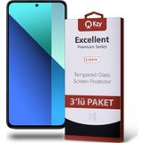 KZY İletişim Xiaomi Redmi Note 13 ile Uyumlu Temperli Ekran Koruyucu Kırılmaz Cam Ekonomik 3'lü Paket