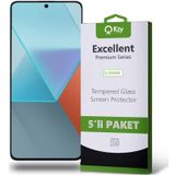 KZY İletişim Xiaomi Redmi Note 13 Pro ile Uyumlu Temperli Ekran Koruyucu Kırılmaz Cam Ekonomik 5'li Paket