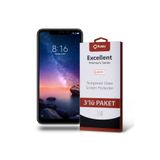 KZY İLETİŞİM Xiaomi Redmi Note 6 Pro ile uyumlu Temperli Ekran Koruyucu Kırılmaz Cam Ekonomik 3'lü Paket