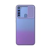 Kzy İletişim Xiaomi Redmi Note 8 ile Uyumlu Kapak Lensi Açılır Kapanır Kamera Korumalı Silikon Kılıf - Lila