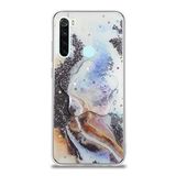 KZY İletişim Xiaomi Redmi Note 8 ile Uyumlu Kapak Mermer Desenli Pop Socketli Silikon Kılıf - Mor