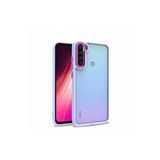 KZY İletişim Xiaomi Redmi Note 8 ile Uyumlu Kapak Metal Kamera Korumalı Arkası Şeffaf Silikon Kılıf - Lila
