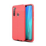 KZY İletişim-Xiaomi Redmi Note 8 ile Uyumlu Kılıf Darbe Korumalı Deri Görünümlü Silikon Arka Kapak - Kırmızı (Kırmızı)