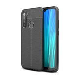 KZY İletişim-Xiaomi Redmi Note 8 ile Uyumlu Kılıf Darbe Korumalı Deri Görünümlü Silikon Arka Kapak - Siyah (Siyah)