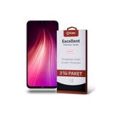 KZY İLETİŞİM Xiaomi Redmi Note 8 ile uyumlu Temperli Ekran Koruyucu Kırılmaz Cam Ekonomik 3'lü Paket