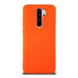 KZY İletişim Xiaomi Redmi Note 8 Pro ile Uyumlu Kapak İçi Kadife Lansman Silikon Kılıf - Turuncu