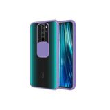 Kzy İletişim Xiaomi Redmi Note 8 Pro ile Uyumlu Kapak Lensi Açılır Kapanır Kamera Korumalı Silikon Kılıf - Lila