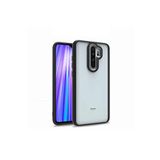 KZY İletişim Xiaomi Redmi Note 8 Pro ile Uyumlu Kapak Metal Kamera Korumalı Arkası Şeffaf Silikon Kılıf - Siyah