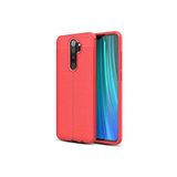 KZY İletişim-Xiaomi Redmi Note 8 Pro ile Uyumlu Kılıf Darbe Korumalı Deri Görünümlü Silikon Arka Kapak - Kırmızı (Kırmızı)