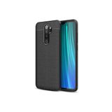 KZY İletişim-Xiaomi Redmi Note 8 Pro ile Uyumlu Kılıf Darbe Korumalı Deri Görünümlü Silikon Arka Kapak - Siyah (Siyah)