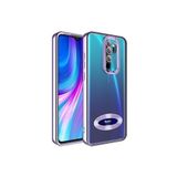 KZY İletişim Xiaomi Redmi Note 8 Pro ile uyumlu Yanları Renkli Lens Korumalı Logo Gösteren Luxury Silikon Kılıf - Lila