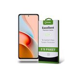 KZY İLETİŞİM Xiaomi Redmi Note 9 Pro 5G ile uyumlu Temperli Ekran Koruyucu Kırılmaz Cam Ekonomik 5'li Paket