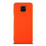 KZY İletişim Xiaomi Redmi Note 9 Pro ile Uyumlu Kapak ile Uyumlu İçi Kadife Lansman Silikon Kılıf - Turuncu