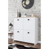 Kzy Mobilya 4 Kapaklı 4 Raflı Suntalam Ayakkabılık 92x32x92 cm Modern Tarz Depolama Dolabı